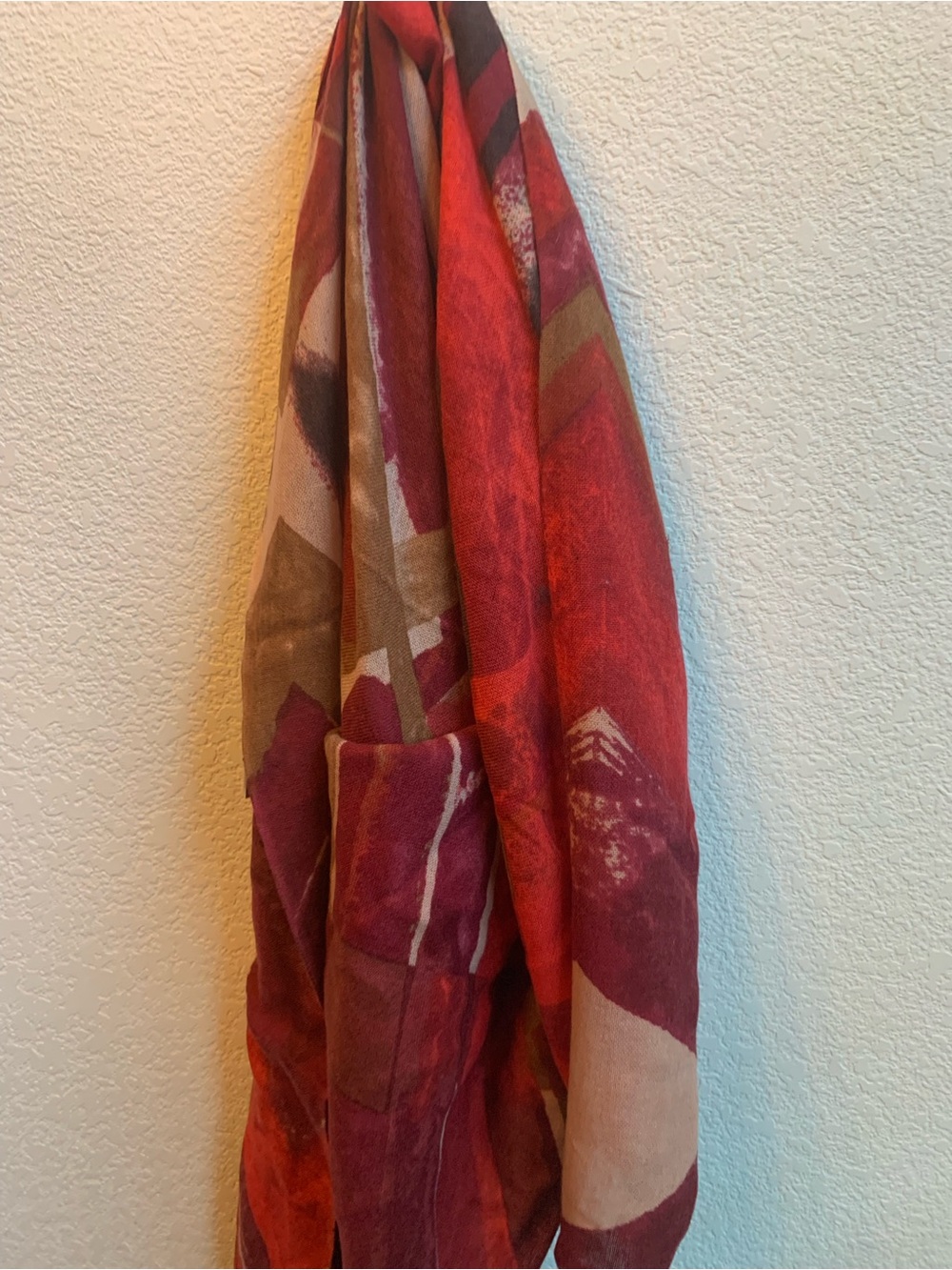 Nordstrom Red and Tan Abstract Print Women’s Scarf